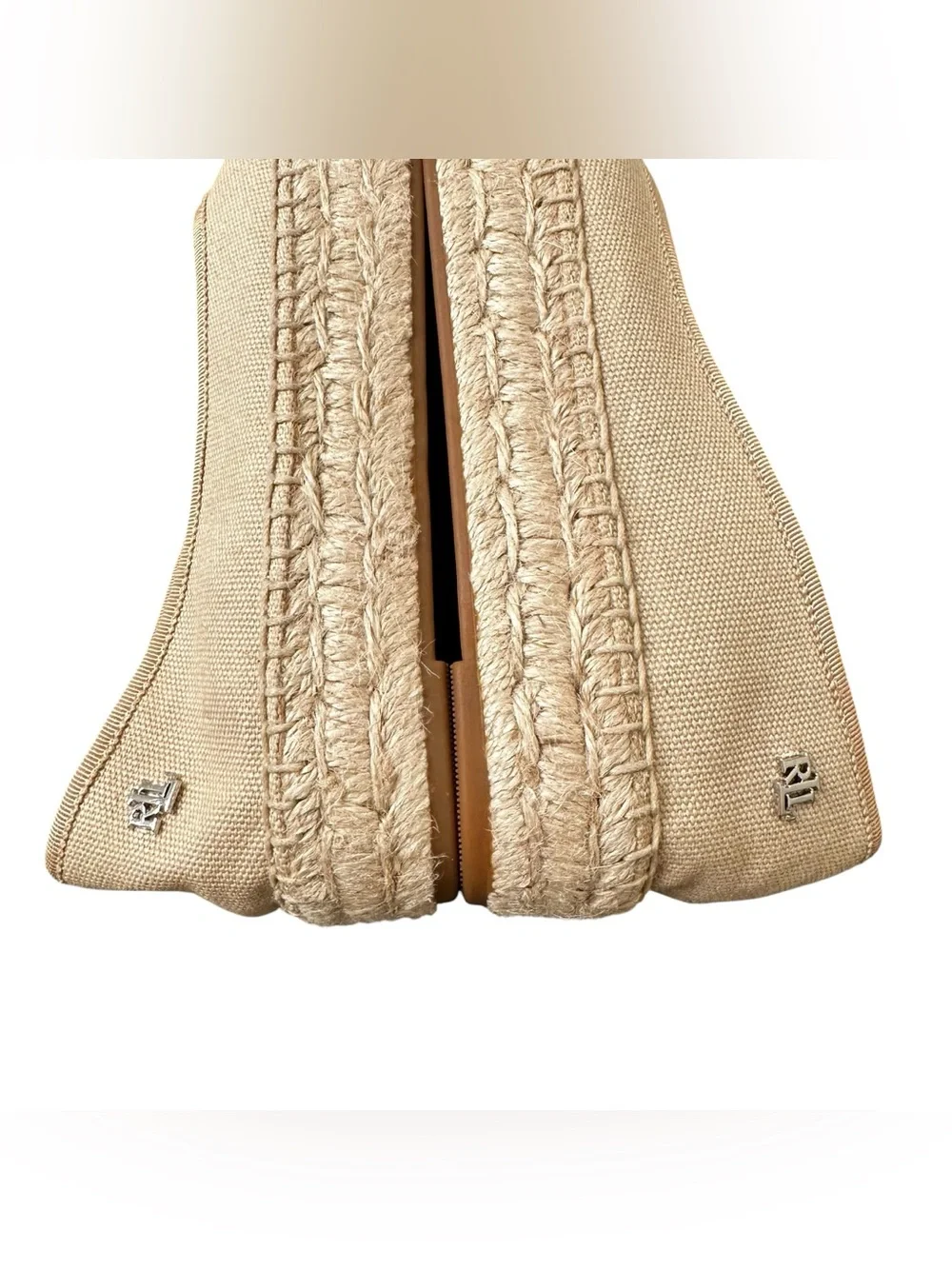 Ralph Lauren Tan Canvas Espadrille Platform Flats size 5.5